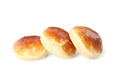 Freshly baked soda water scones isolated on white