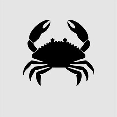 Crab silhouette. Logos. Crab isolated on gray background. crab illustration logo