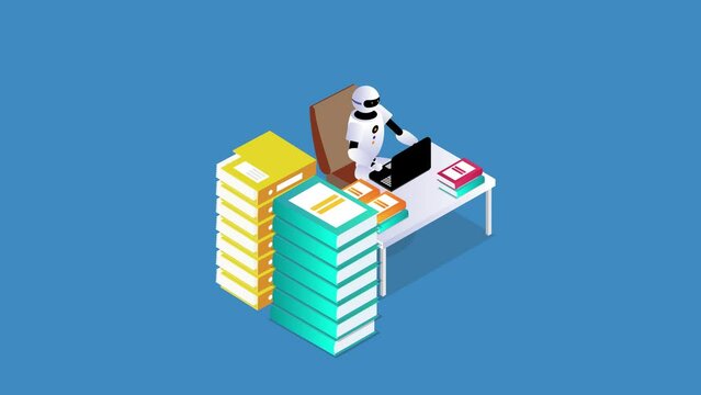 Modern Robotic Machine working 3d animation