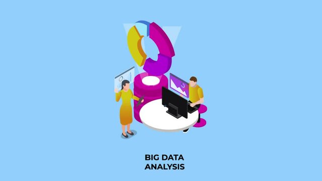 Big data analysis 3d animation