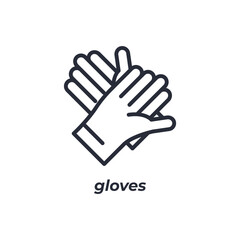 Vector sign gloves symbol is isolated on a white background. icon color editable.