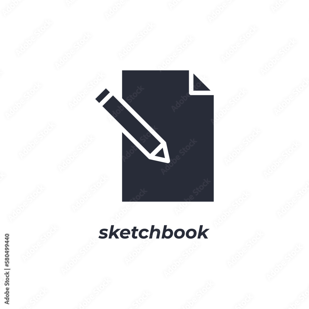 Poster vector sign sketchbook symbol is isolated on a white background. icon color editable.