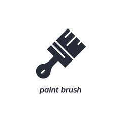 Vector sign paint brush symbol is isolated on a white background. icon color editable.