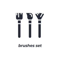 Fototapeta premium Vector sign brushes set symbol is isolated on a white background. icon color editable.