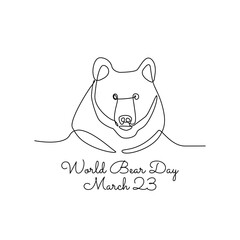 single line art of world bear day good for world bear day celebrate. line art. illustration.