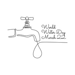 single line art of world water day good for world water day celebrate. line art. illustration.