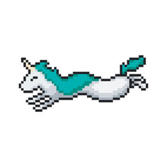 White dragon, pixel art monster