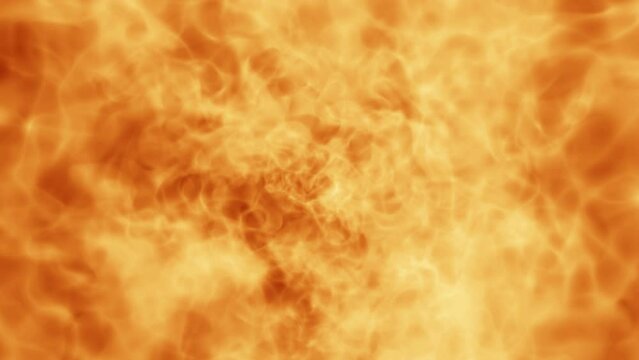 Flame thrower blowing in front of the camera on alpha background
