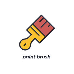 Vector sign paint brush symbol is isolated on a white background. icon color editable.