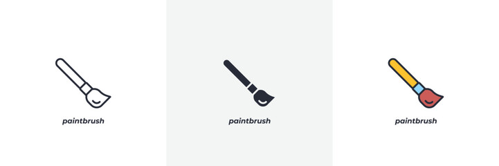 paint brush icon. Line, solid and filled outline colorful version, outline and filled vector sign. Idea Symbol, logo illustration. Vector graphics