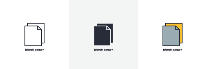 blank paper icon. Line, solid and filled outline colorful version, outline and filled vector sign. Idea Symbol, logo illustration. Vector graphics