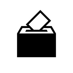 Putting vote into ballot box, Voting or inserting paper, Election concept, Silhouette design for web site, logo, app, UI, Vector illustration