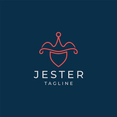 jester hat logo design vector