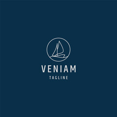 Sailboat logo design Vector template