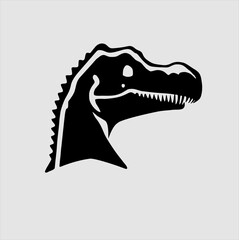 Naklejka premium Dinosaur and Jurassic dino icon. Triceratops or T-rex vector silhouette, dinoasurus logo illustration.