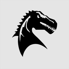 Naklejka premium Dinosaur and Jurassic dino icon. Triceratops or T-rex vector silhouette, dinoasurus logo illustration.