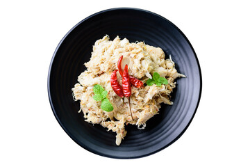 Northern Thai food (Tam Khanun), spicy pounded young jackfruit salad