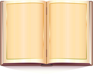 Open book with empty blank sheet page vector isolated