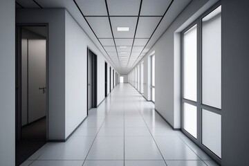 Empty corridor with white interior.