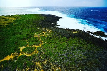 海岸を上から眺める
