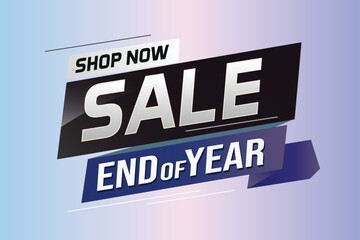 Obraz premium End of year Sale word concept vector illustration with lines and 3d style, landing page, template, ui, web, mobile app, poster, banner, flyer, background, gift card, coupon, label, wallpaper 