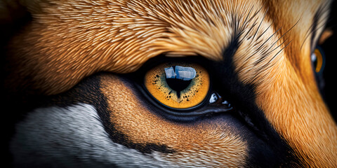 Extreme Macro of a Fox's Gaze. AI-Generated