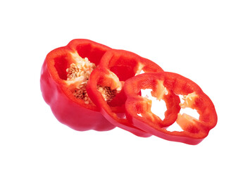 slice red pepper on transparent png