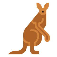 kangaroo flat icon style - obrazy, fototapety, plakaty