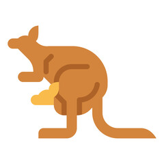 kangarookangaroo flat icon style