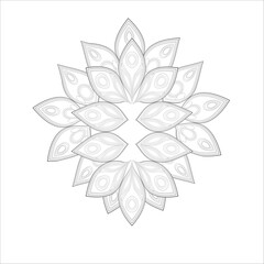Coloring Page for Fun and Relaxation. Hand Drawn Sketch for Adult Anti Stress. Decorative Abstract Flowers in Black Isolated on White Background.-vector