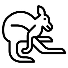 kangaroo line icon style © smalllike
