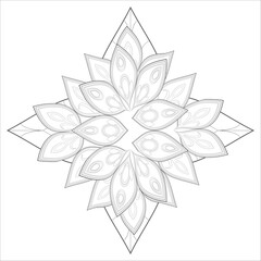 Decorative Doodle flowers in black and white for coloring book, cover or background. Hand drawn sketch for adult anti stress coloring page.-vector