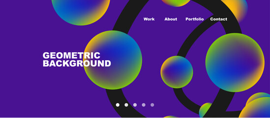 Network concept, line points connections geometric landing page background.