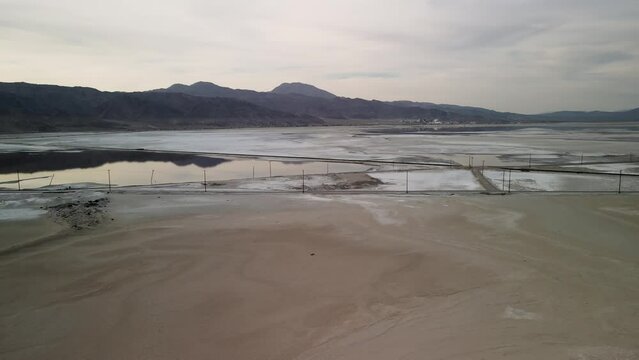 Scenic Searles valley dry lake and mineral flats in California.