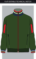 Cut & sew a sporty jacket with a high neck rib neck vector file  © Anupriya Dodiyar