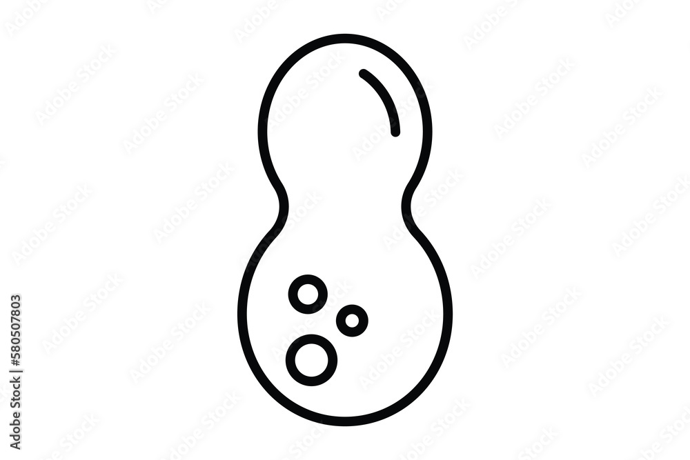Poster peanut icon illustration. icon related to nuts. outline icon style. simple vector design editable