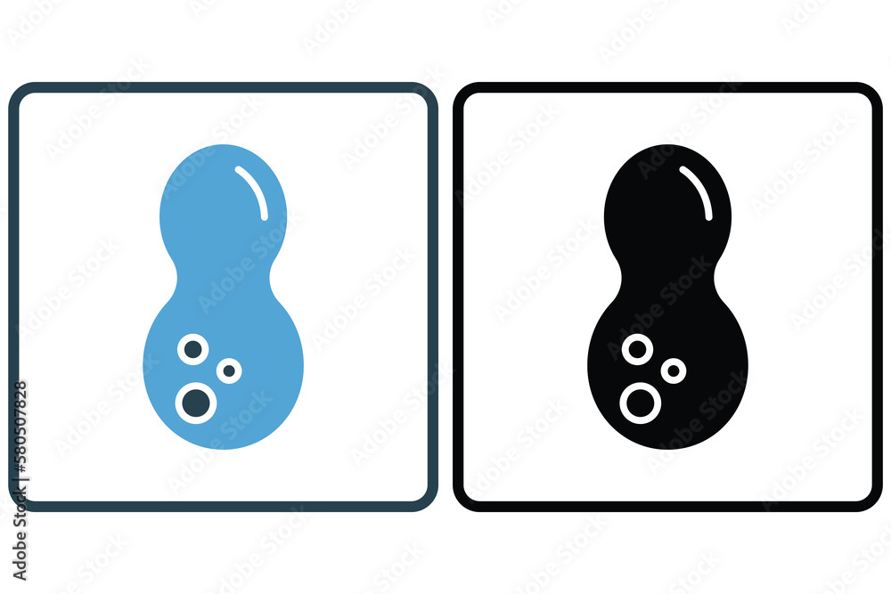Poster peanut icon illustration. icon related to nuts. solid icon style. simple vector design editable