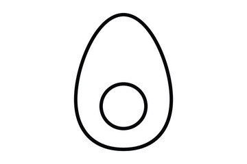 Boiled egg icon illustration. icon related to food. outline icon style. Simple vector design editable