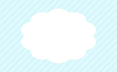 雲フレーム　斜めストライプ背景　