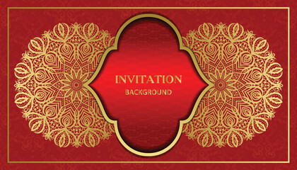 Decorative golden floral ornamental mandala design background. Arabesque style greeting and invitation card. Decoration, Decorative, Ornament, Ornamental, India, Indian, Arabic, Damask, Asian, Turkish