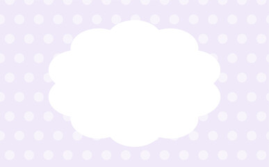 雲フレーム　ドット柄背景　パープル