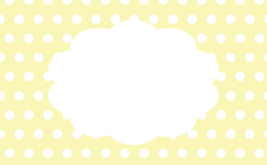 雲フレーム　ドット柄背景　イエロー