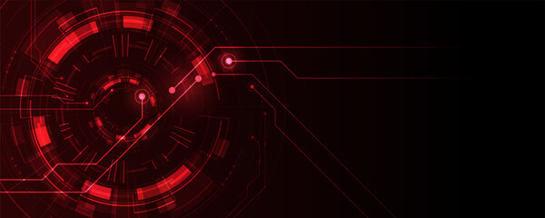Red abstract background image futuristic technology circuit board concept