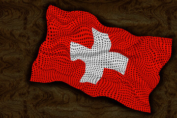 National flag  of Switzerland. Background  with flag Flag Switzerland