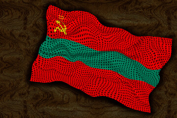 National flag  of Transnistria. Background  with flag  of Transnistria