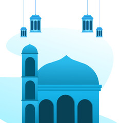 Ramadan Kareem mosque vector template