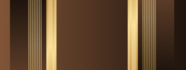 Modern brown gold wide banner background