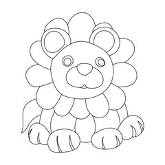 Lion. Lion drawing. Lion cub. Sitting posture. Cuteness. Cartoon image.