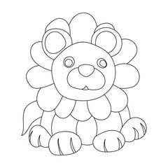 Lion. Lion drawing. Lion cub. Sitting posture. Cuteness. Cartoon image.