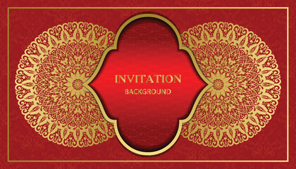 Decorative golden floral ornamental mandala design background. Arabesque style greeting and invitation card. Decoration, Decorative, Ornament, Ornamental, India, Indian, Arabic, Damask, Asian, Turkish